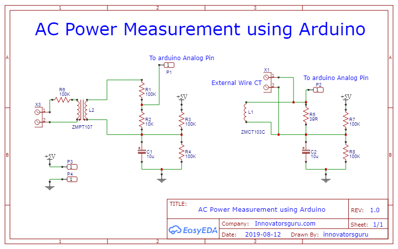 Ac Power Measurement Using Arduino Code Circuit Pcb Module