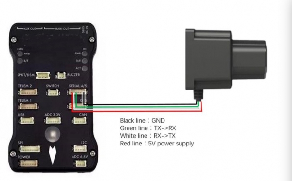 TF02 lidar Pixhawk connection